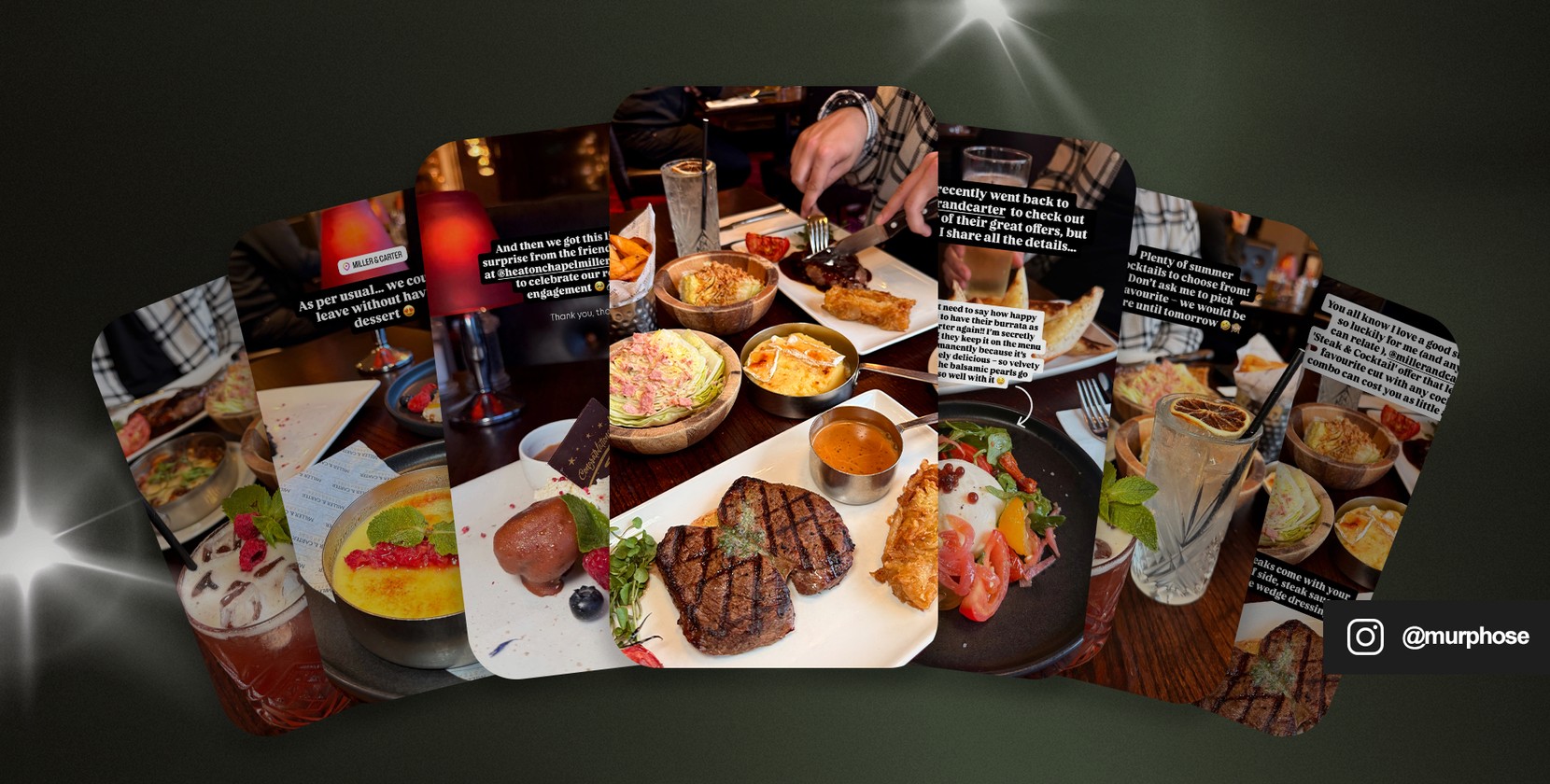 A selection of different influencer Reels.