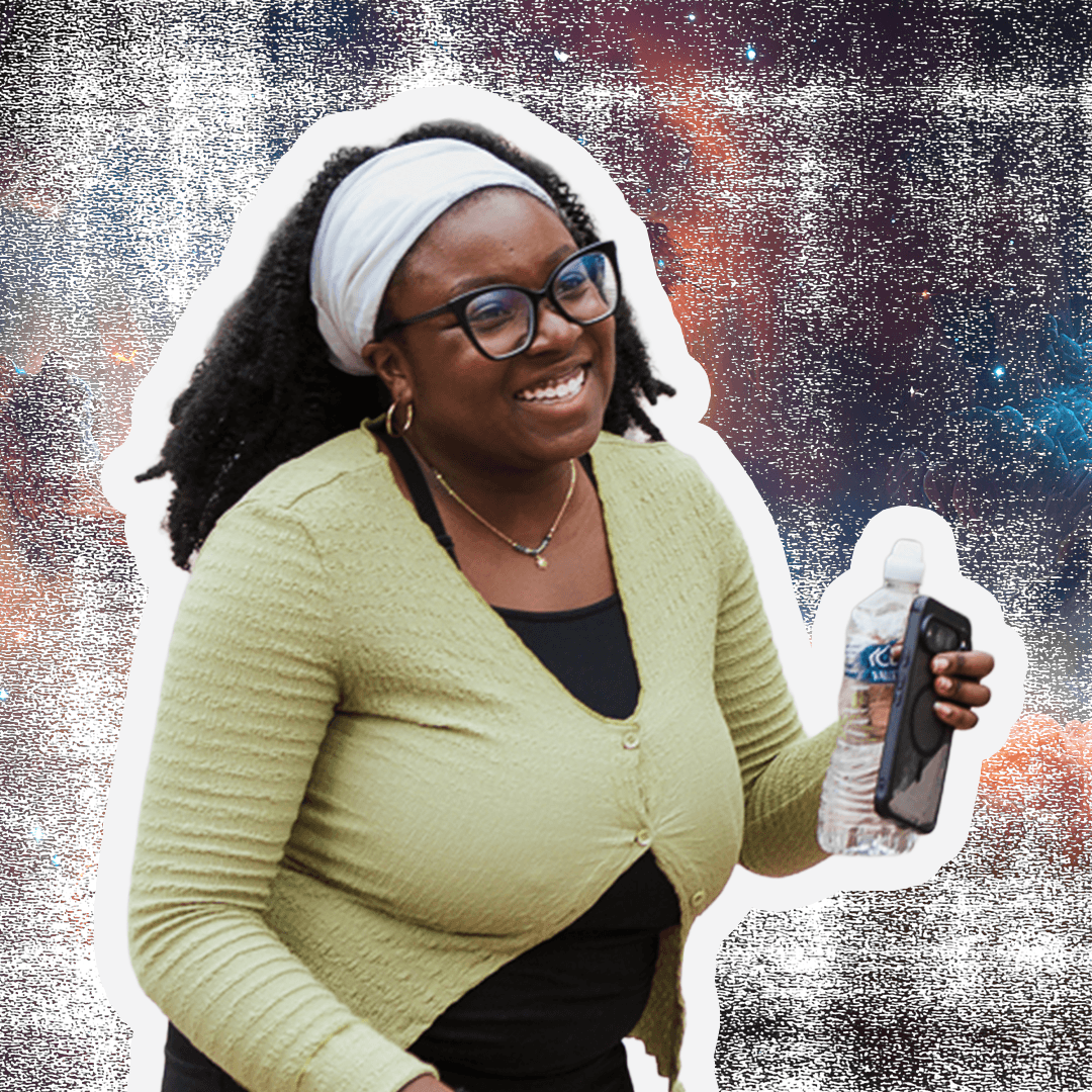 A cut-out photo of Brithney.